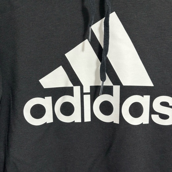 Adidas Women's Essentials Relaxed Logo Hoodie Black Pullover Sweatshirt Small - Picture 5 of 5